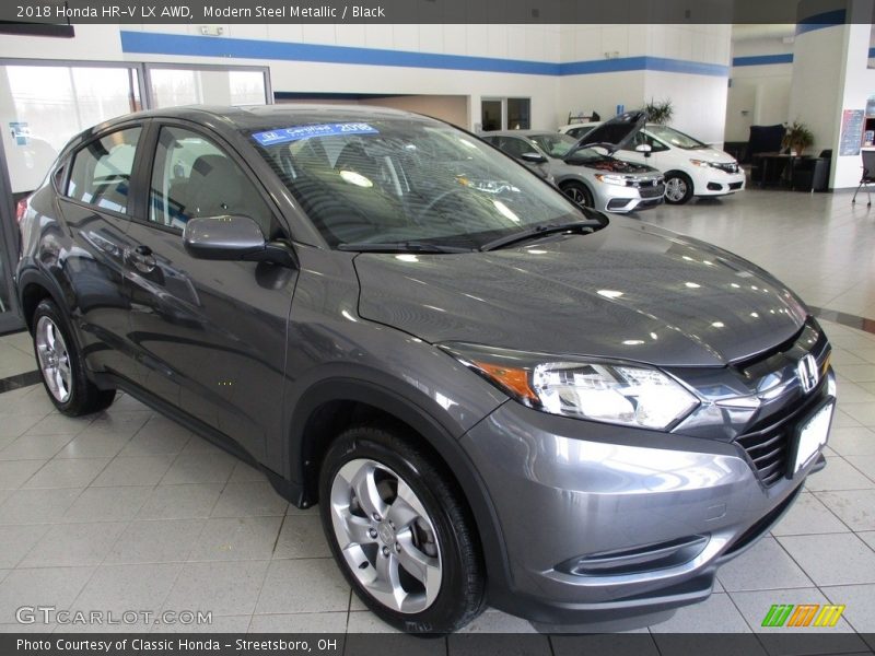 Modern Steel Metallic / Black 2018 Honda HR-V LX AWD