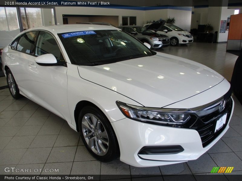 Platinum White Pearl / Black 2018 Honda Accord LX Sedan