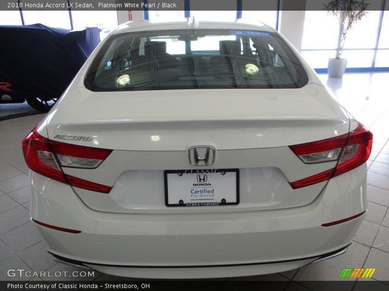 Platinum White Pearl / Black 2018 Honda Accord LX Sedan