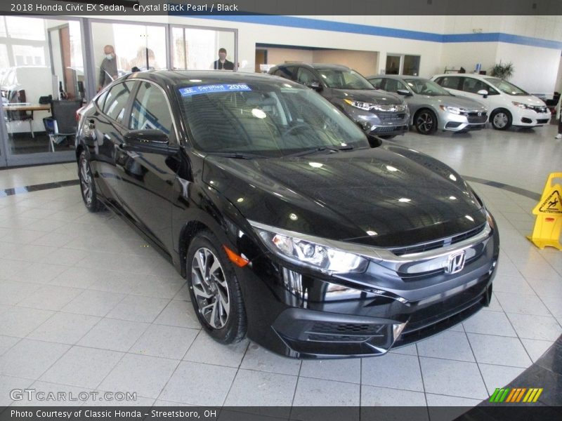 Crystal Black Pearl / Black 2018 Honda Civic EX Sedan