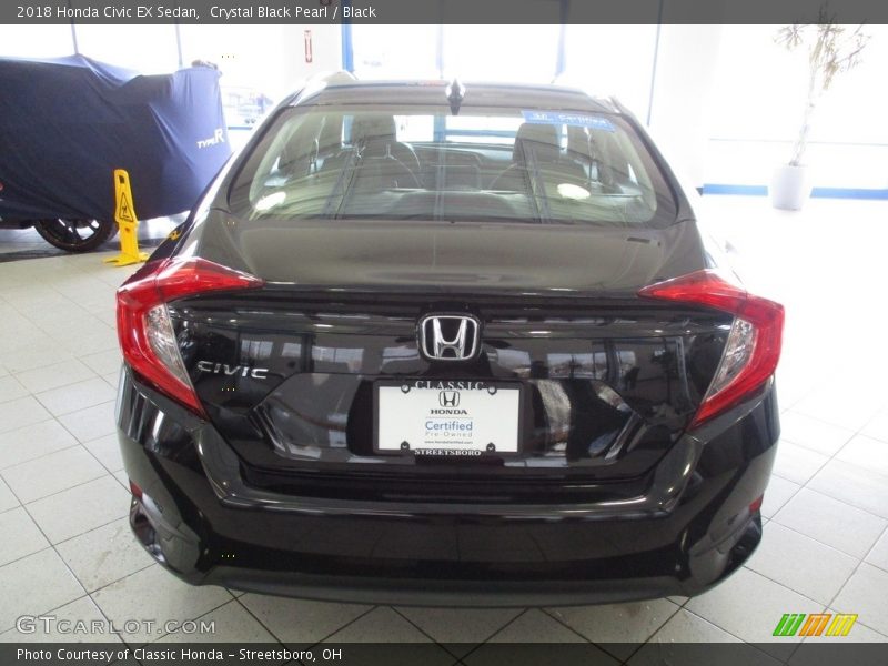 Crystal Black Pearl / Black 2018 Honda Civic EX Sedan