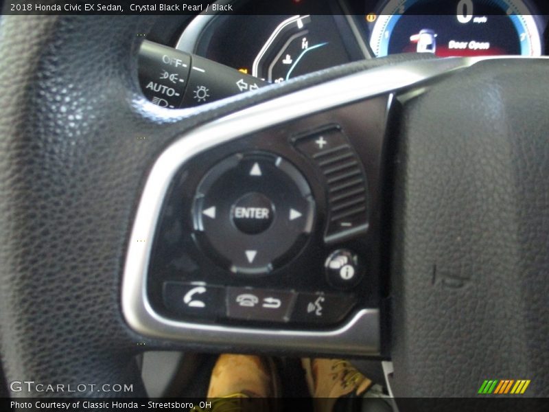 Crystal Black Pearl / Black 2018 Honda Civic EX Sedan