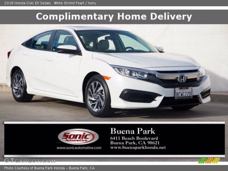 White Orchid Pearl / Ivory 2018 Honda Civic EX Sedan