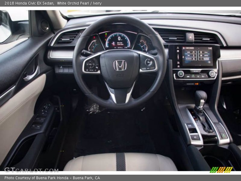 White Orchid Pearl / Ivory 2018 Honda Civic EX Sedan