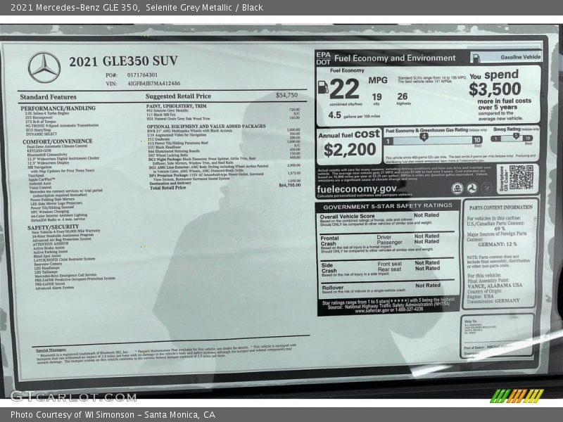 Selenite Grey Metallic / Black 2021 Mercedes-Benz GLE 350