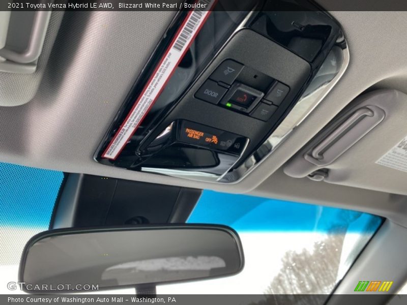 Blizzard White Pearl / Boulder 2021 Toyota Venza Hybrid LE AWD