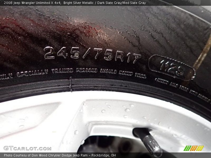 Bright Silver Metallic / Dark Slate Gray/Med Slate Gray 2008 Jeep Wrangler Unlimited X 4x4
