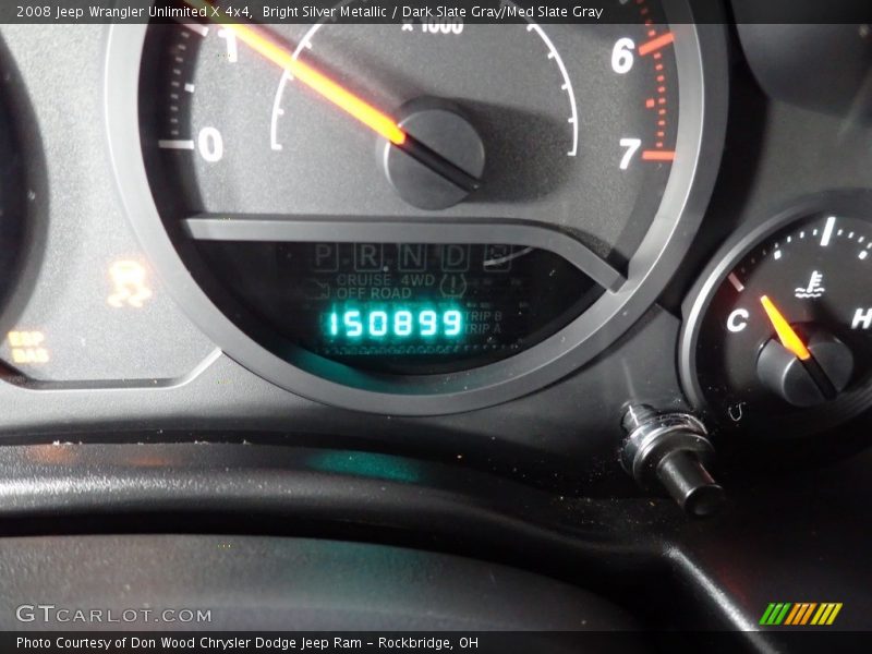 Bright Silver Metallic / Dark Slate Gray/Med Slate Gray 2008 Jeep Wrangler Unlimited X 4x4