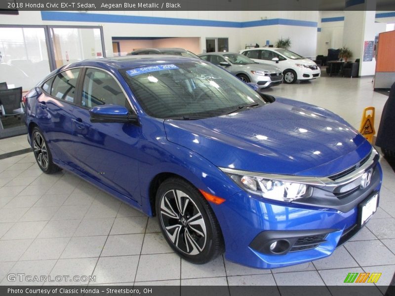 Aegean Blue Metallic / Black 2018 Honda Civic EX-T Sedan