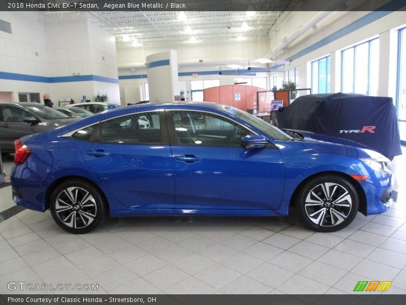 Aegean Blue Metallic / Black 2018 Honda Civic EX-T Sedan