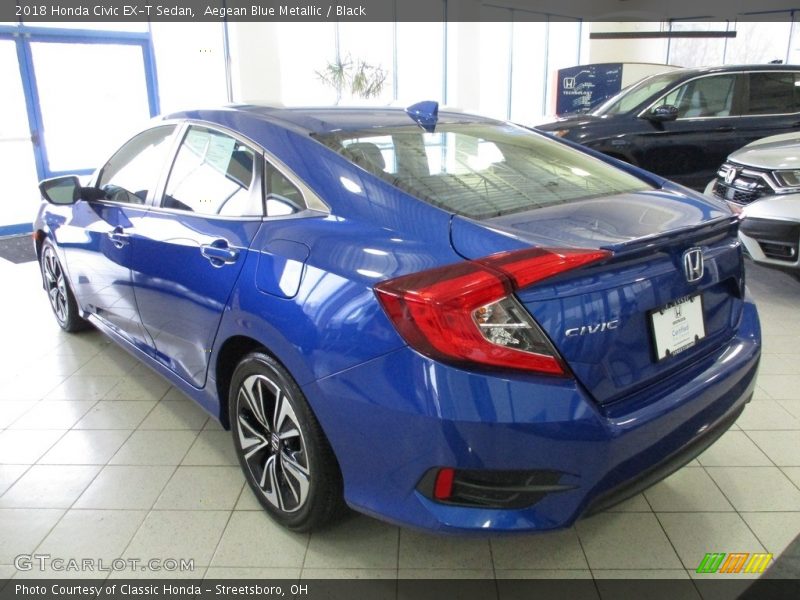 Aegean Blue Metallic / Black 2018 Honda Civic EX-T Sedan