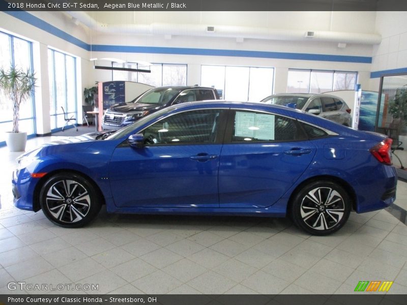 Aegean Blue Metallic / Black 2018 Honda Civic EX-T Sedan