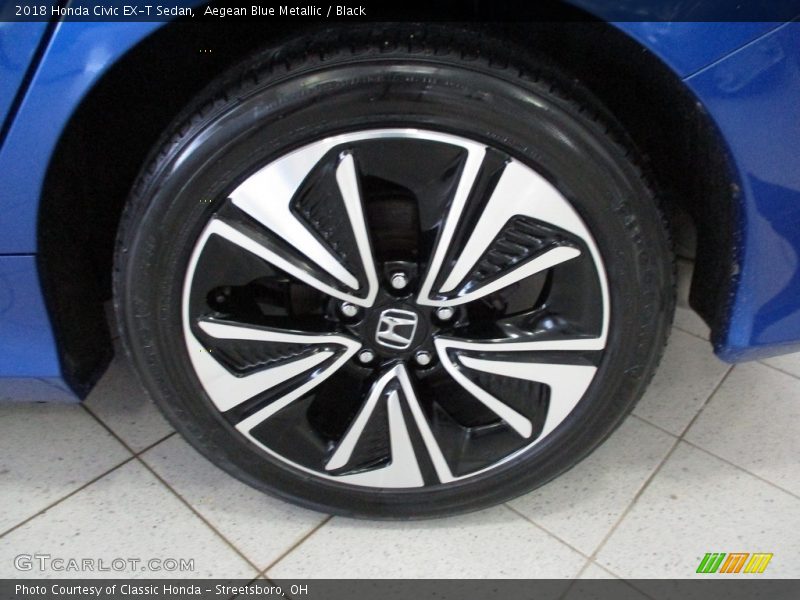 Aegean Blue Metallic / Black 2018 Honda Civic EX-T Sedan
