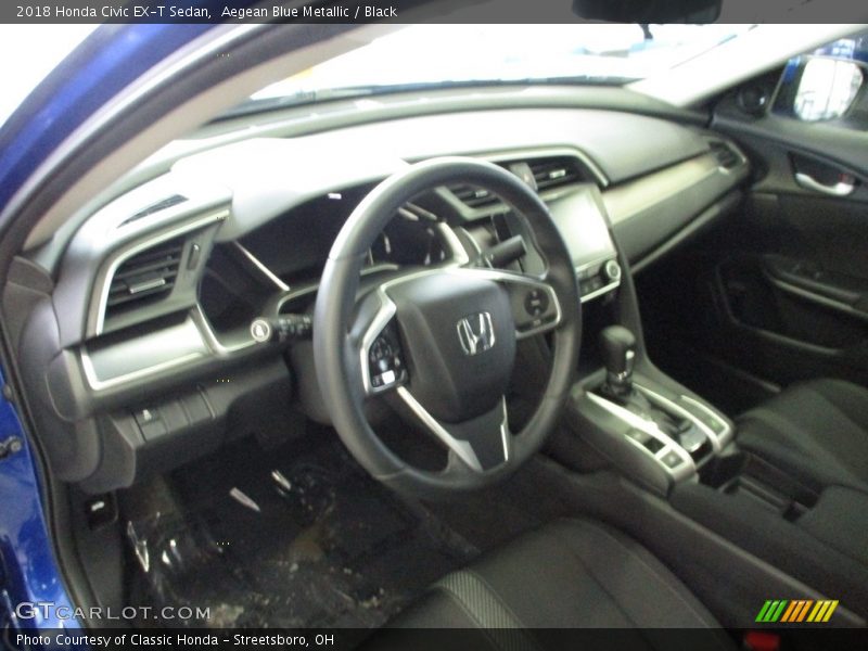 Aegean Blue Metallic / Black 2018 Honda Civic EX-T Sedan