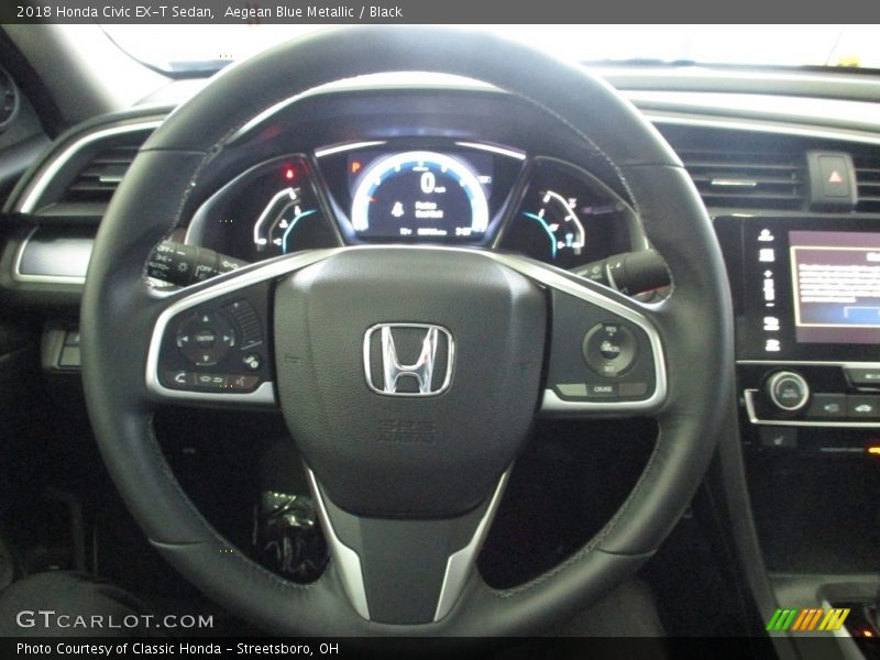 Aegean Blue Metallic / Black 2018 Honda Civic EX-T Sedan