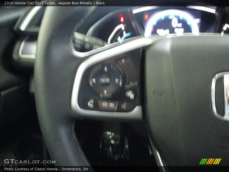 Aegean Blue Metallic / Black 2018 Honda Civic EX-T Sedan