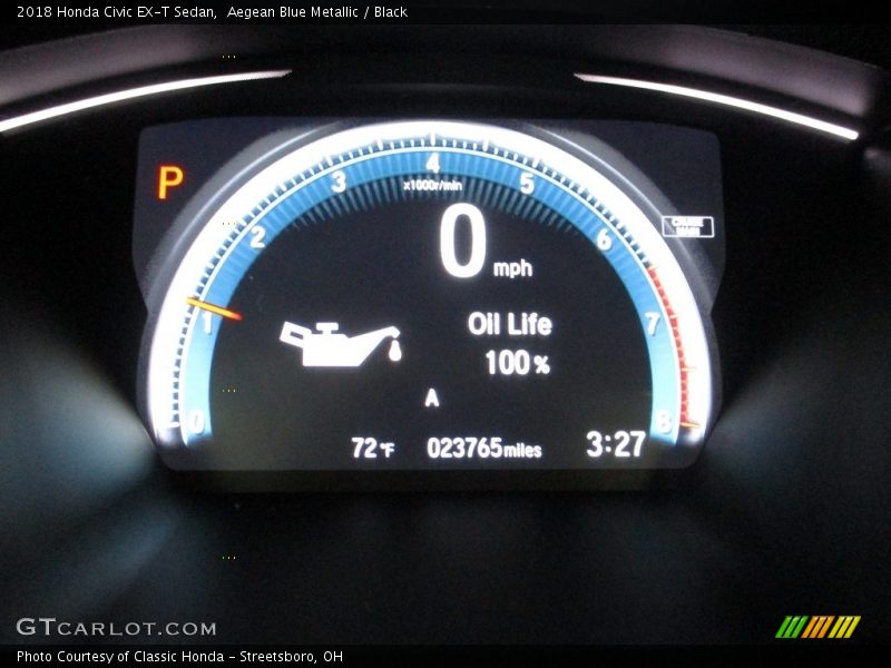 Aegean Blue Metallic / Black 2018 Honda Civic EX-T Sedan