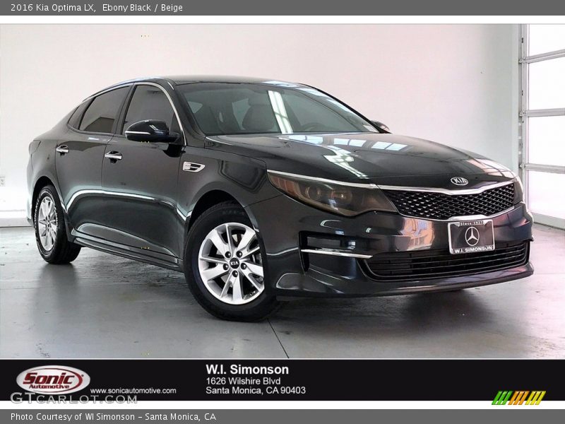 Ebony Black / Beige 2016 Kia Optima LX