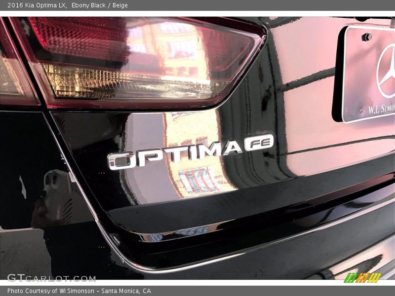 Ebony Black / Beige 2016 Kia Optima LX