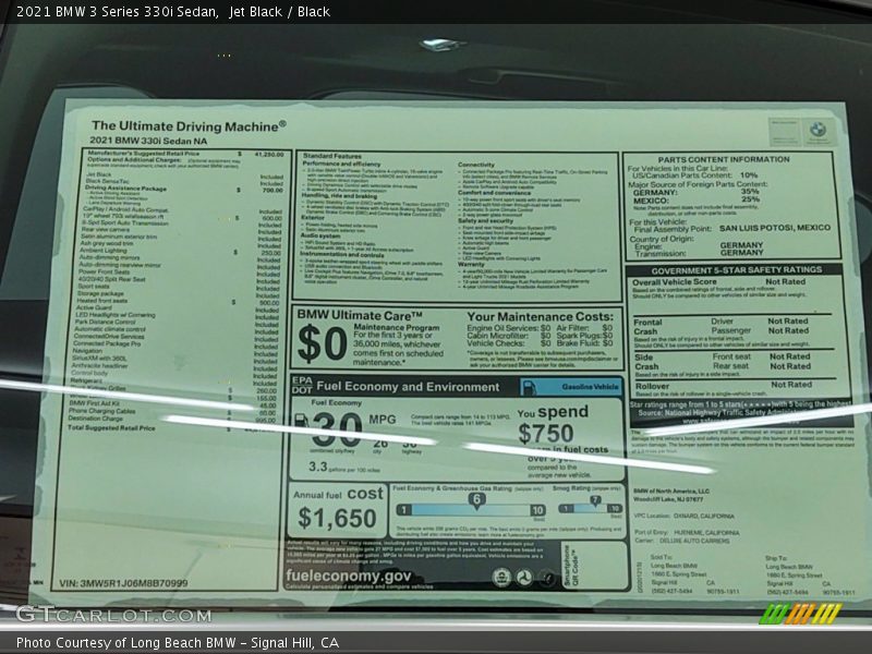 Jet Black / Black 2021 BMW 3 Series 330i Sedan