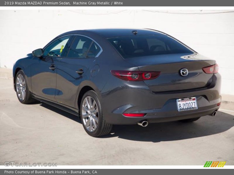 Machine Gray Metallic / White 2019 Mazda MAZDA3 Premium Sedan