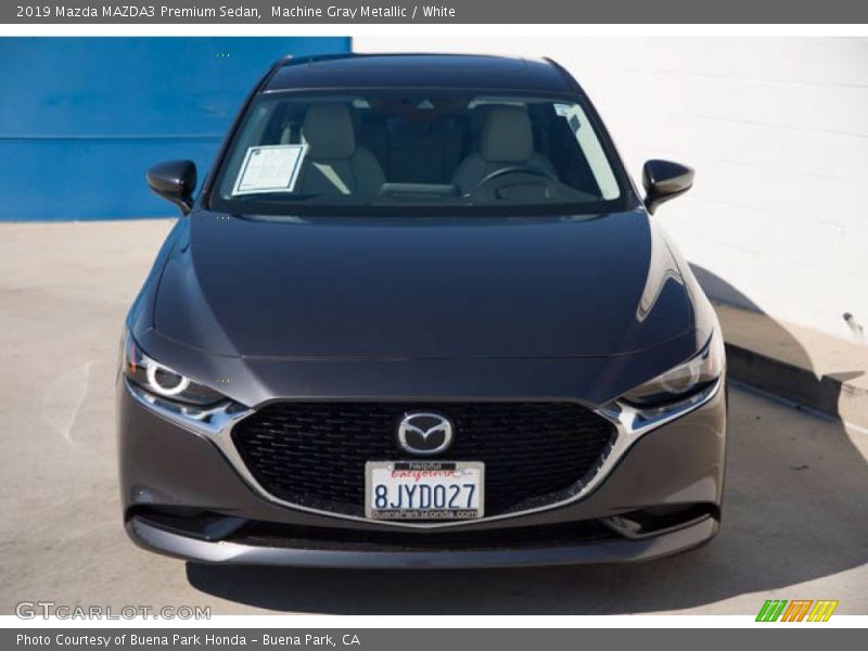 Machine Gray Metallic / White 2019 Mazda MAZDA3 Premium Sedan