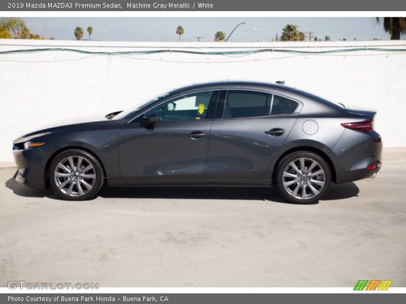 Machine Gray Metallic / White 2019 Mazda MAZDA3 Premium Sedan