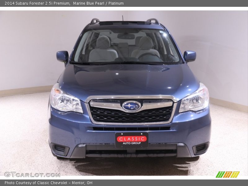 Marine Blue Pearl / Platinum 2014 Subaru Forester 2.5i Premium