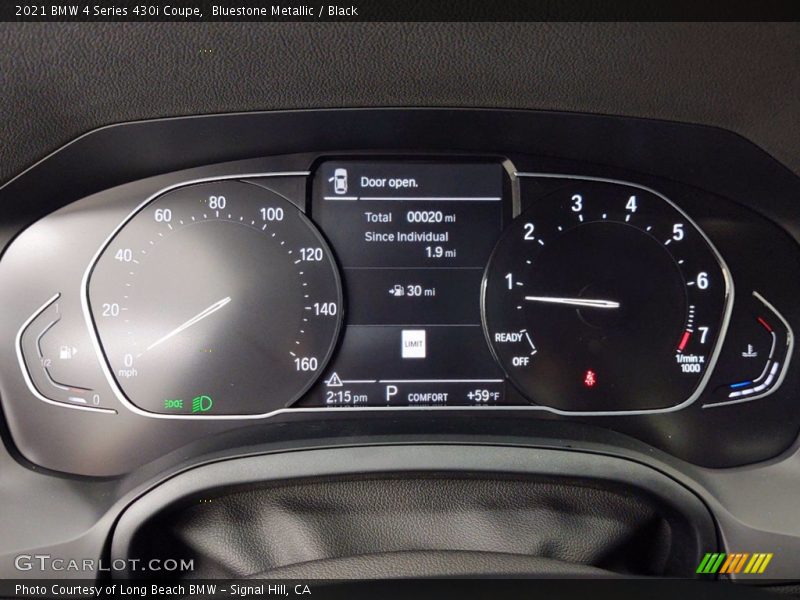 Bluestone Metallic / Black 2021 BMW 4 Series 430i Coupe