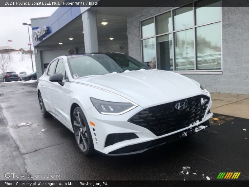 Hyper White / Black 2021 Hyundai Sonata SEL Plus