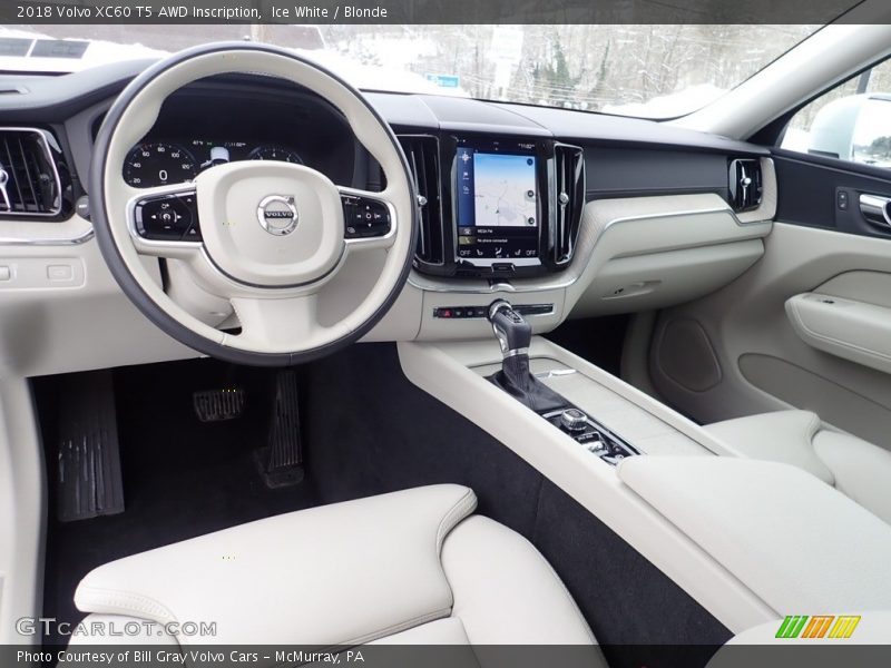 Ice White / Blonde 2018 Volvo XC60 T5 AWD Inscription