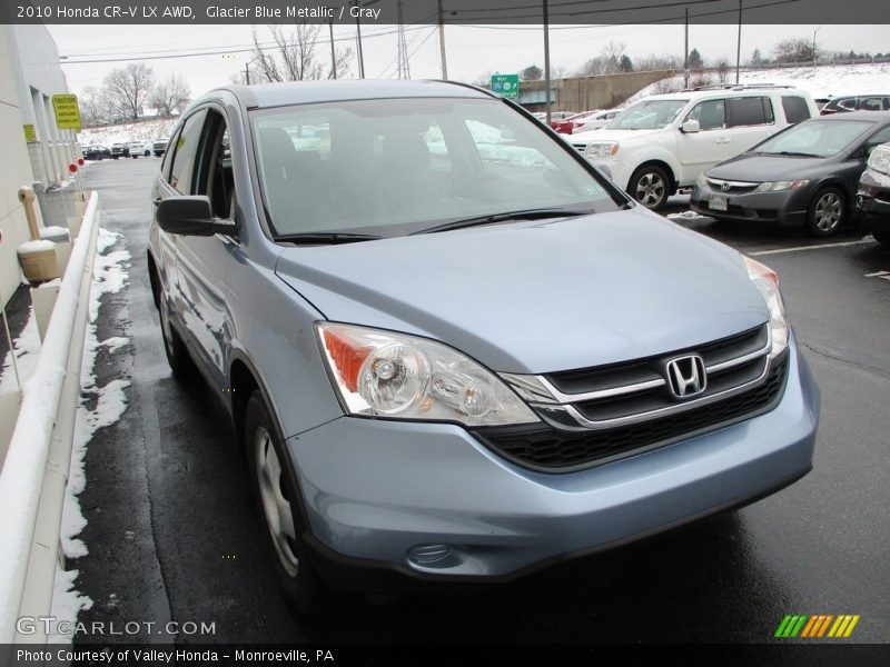 Glacier Blue Metallic / Gray 2010 Honda CR-V LX AWD
