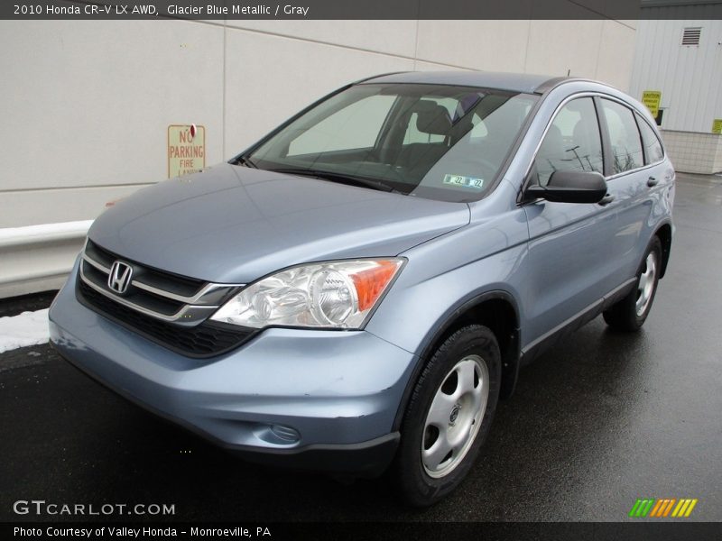 Glacier Blue Metallic / Gray 2010 Honda CR-V LX AWD