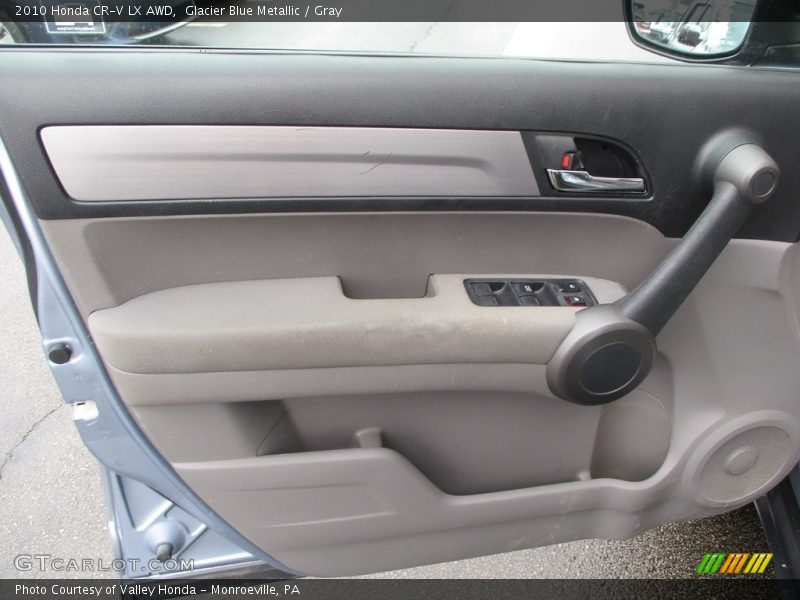 Glacier Blue Metallic / Gray 2010 Honda CR-V LX AWD