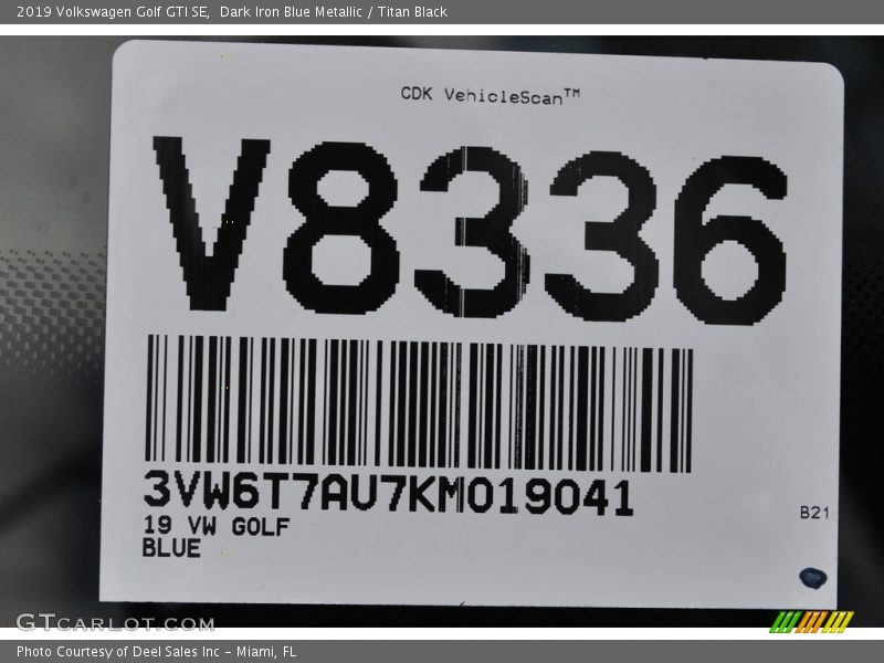 Dark Iron Blue Metallic / Titan Black 2019 Volkswagen Golf GTI SE
