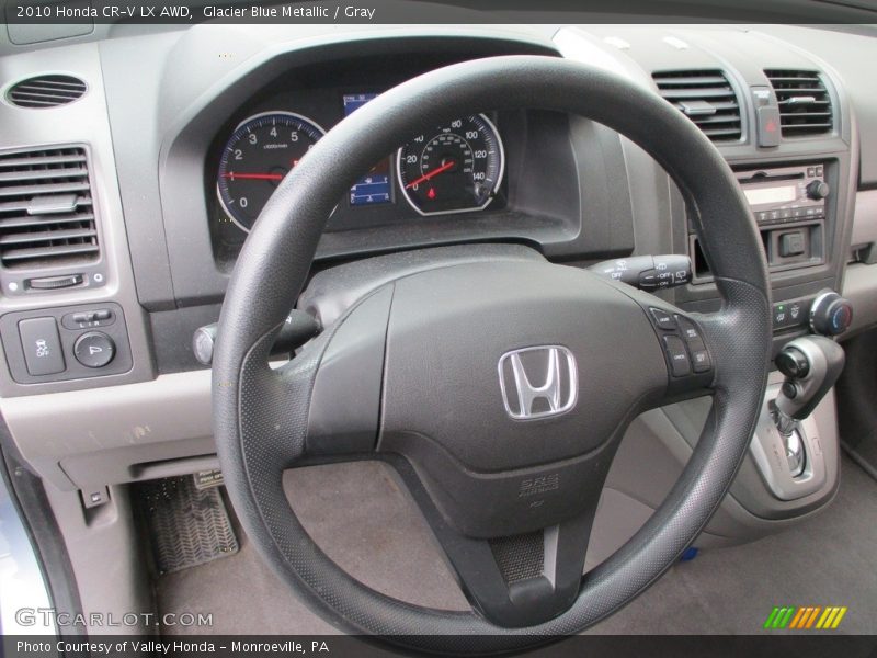 Glacier Blue Metallic / Gray 2010 Honda CR-V LX AWD