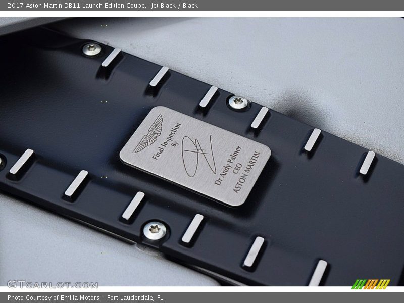 Info Tag of 2017 DB11 Launch Edition Coupe