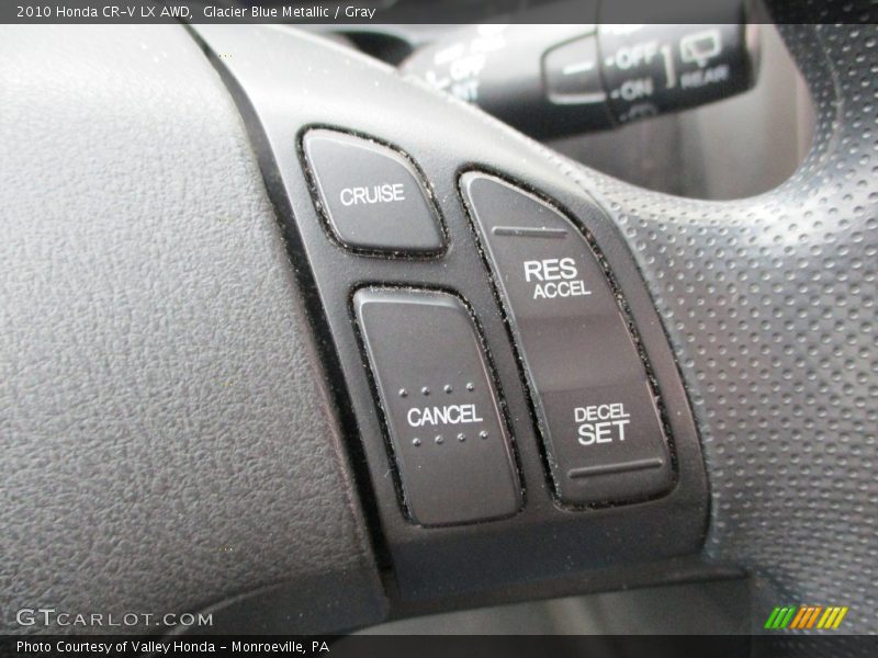 Glacier Blue Metallic / Gray 2010 Honda CR-V LX AWD