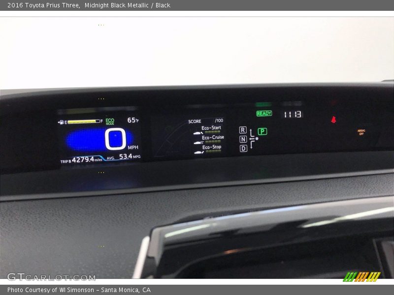 Midnight Black Metallic / Black 2016 Toyota Prius Three