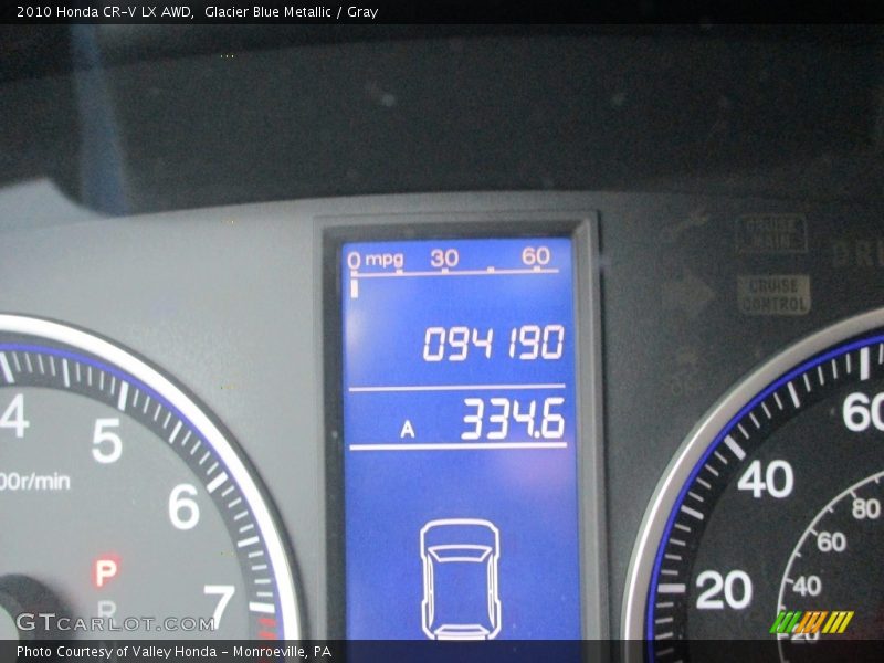 Glacier Blue Metallic / Gray 2010 Honda CR-V LX AWD