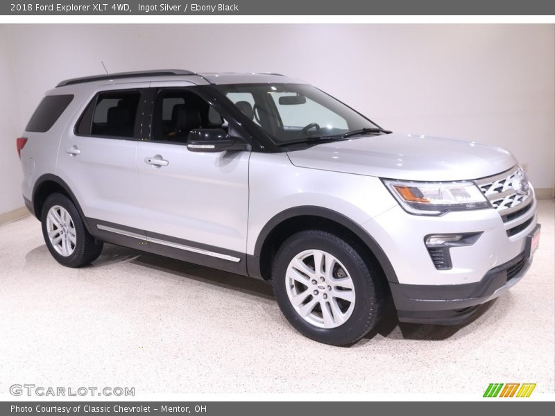 Ingot Silver / Ebony Black 2018 Ford Explorer XLT 4WD