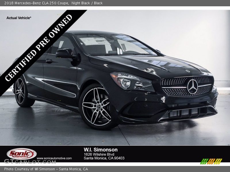 Night Black / Black 2018 Mercedes-Benz CLA 250 Coupe