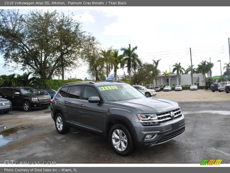 Platinum Gray Metallic / Titan Black 2018 Volkswagen Atlas SEL 4Motion