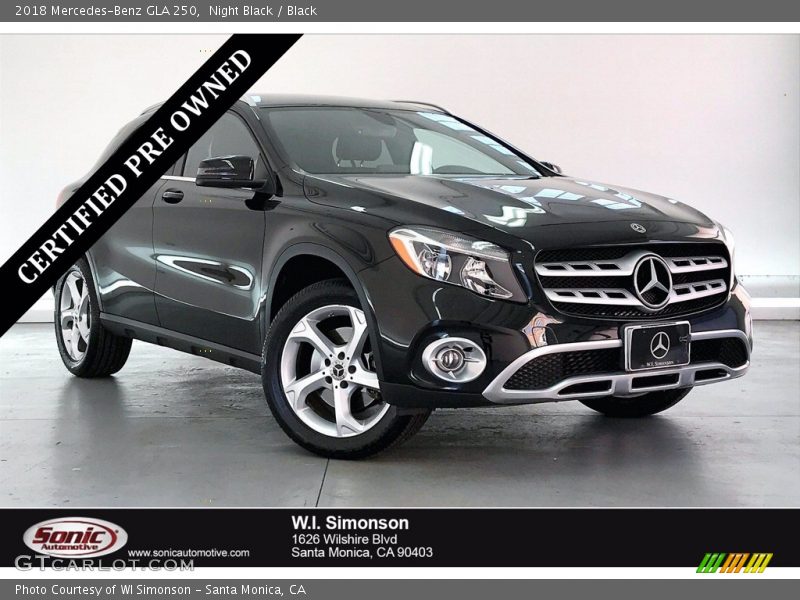 Night Black / Black 2018 Mercedes-Benz GLA 250