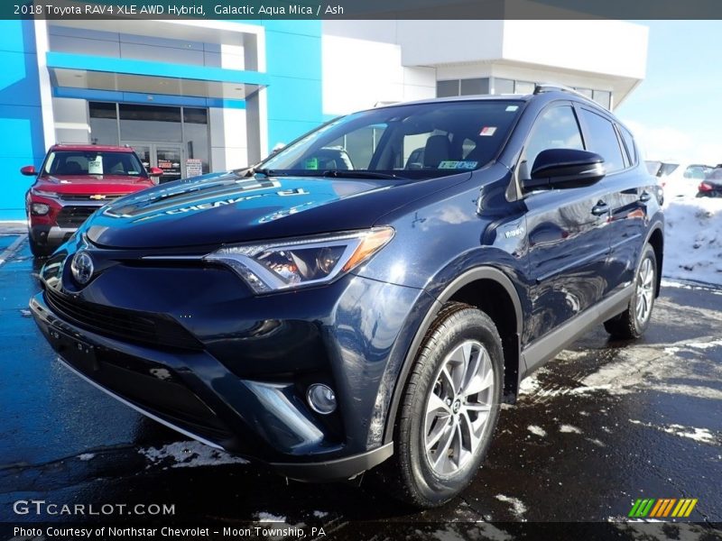 Galactic Aqua Mica / Ash 2018 Toyota RAV4 XLE AWD Hybrid