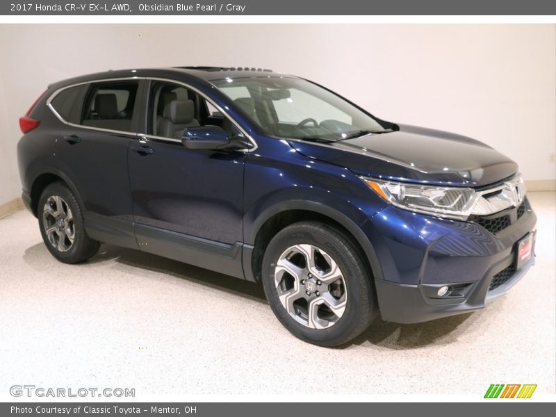 Obsidian Blue Pearl / Gray 2017 Honda CR-V EX-L AWD