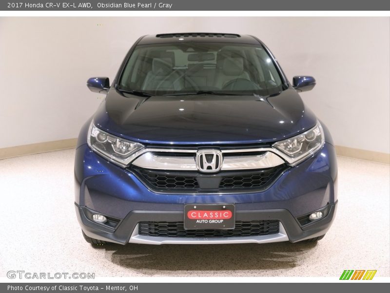 Obsidian Blue Pearl / Gray 2017 Honda CR-V EX-L AWD