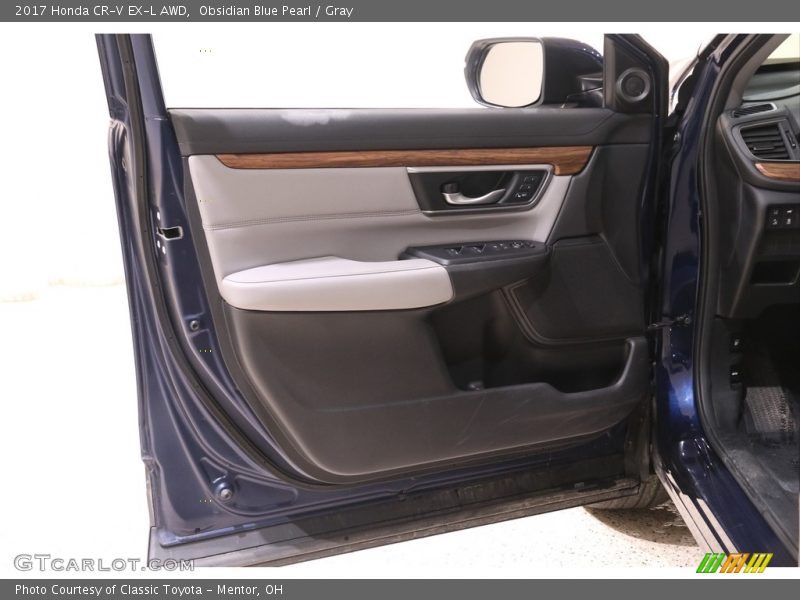 Obsidian Blue Pearl / Gray 2017 Honda CR-V EX-L AWD
