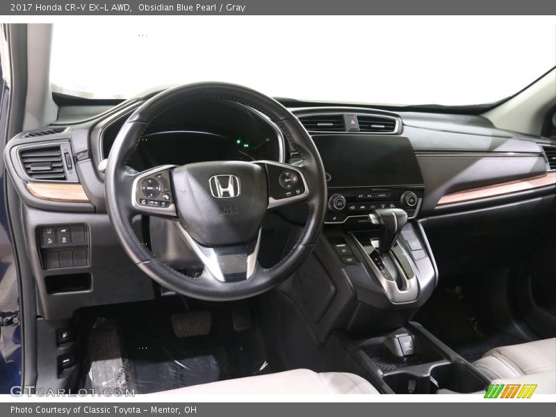 Obsidian Blue Pearl / Gray 2017 Honda CR-V EX-L AWD