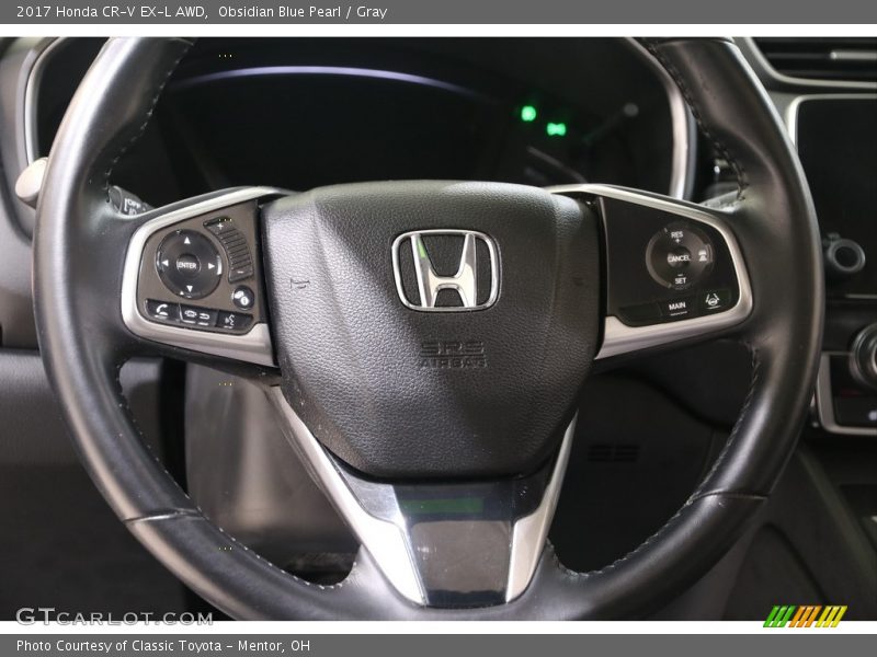 Obsidian Blue Pearl / Gray 2017 Honda CR-V EX-L AWD